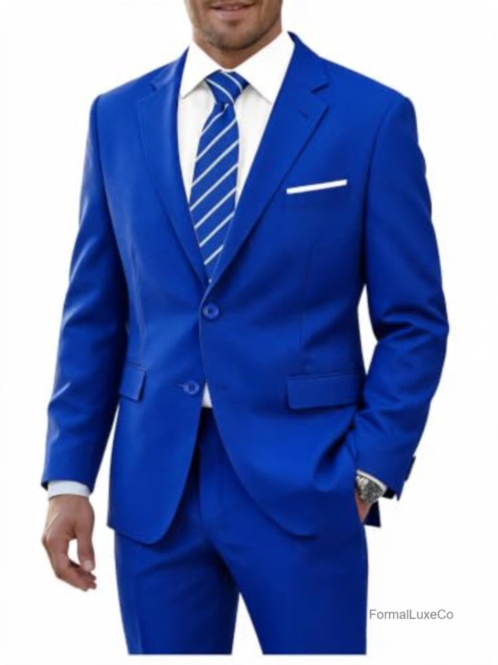 Men's Slim Fit 2-Piece Suit with Tie Notch Lapel